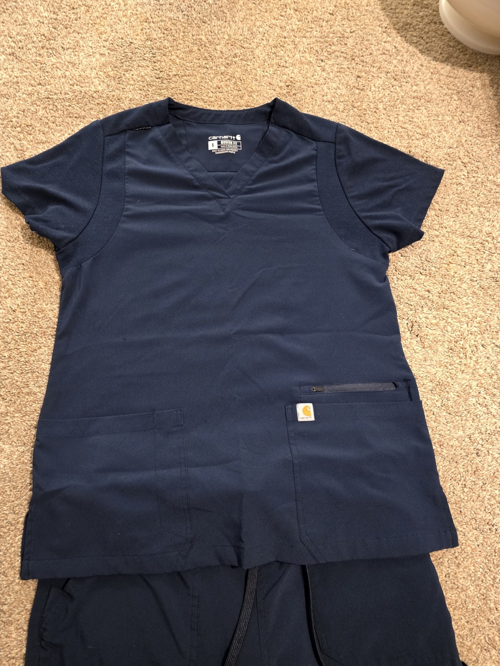 Carhartt Navy Scrub Top & Jogger Set - Picture 2 of 5